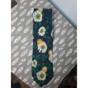 Vintage Garfield Daisy Floral Necktie Black Orange Cat Jim Davis PAWS